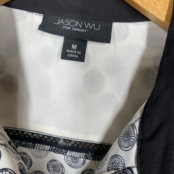 {NWT} Jason Wu Black & White Front Pleated Dress M - Picture 4 of 9